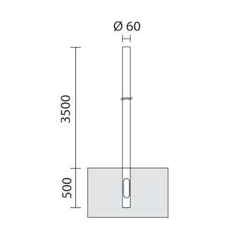 POLE D.60 BURIED H.3,5M O.E. WHITE|Simes-SIWS.2842.01