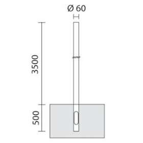 POLE D.60 BURIED H.3,5M O.E. WHITE|Simes-SIWS.2842.01