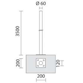 POLE D.60 W/FLANGE H.3,5M O.E.WHITE|Simes-SIWS.2843.01