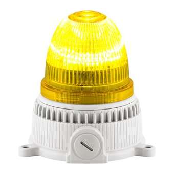 OVOLUX X M jaune, feu à éclats, feu au xénon, IP65, V24ACDC, base grise|Sirena-ENA30155