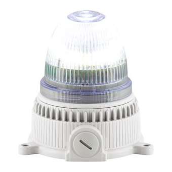 OVOLUX X M cristal, feu à éclats, feu au xénon, IP65, V24ACDC, base grise|Sirena-ENA30156