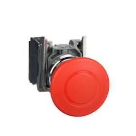 Harmony - bouton poussoir arrêt d'urgence XB4 - D 22mm - rouge - pousser/tirer|Schneider Electric-SCHXB4BT842