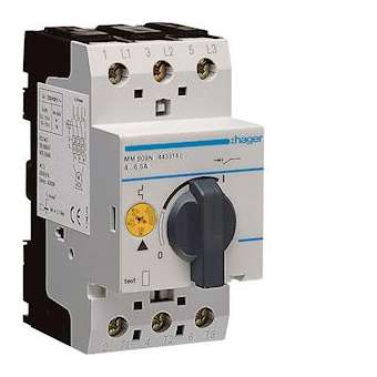 Disjoncteur moteur 4.0-6.3 A P 1.1-2.2 kW AC3 230-400 V 2.5 M IEC 947|Hager-HAGMM509N