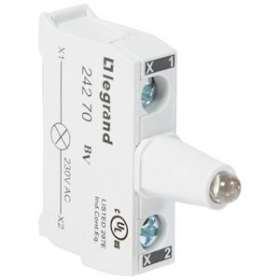 Bloc lumineux LEDs Osmoz pour boîte à boutons - raccordement à vis - 230V~ blanc|Legrand-LEG024270