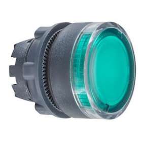 Harmony XB5 - tête bouton poussoir lumineux DEL - D22 - vert|Schneider Electric-SCHZB5AW333