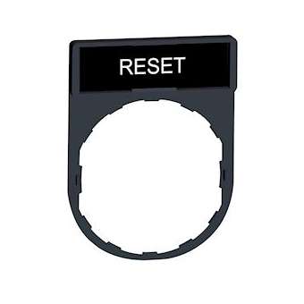 Harmony porte-étiquette 30x40mm D22 marquage noir et blanc avec étiquette RESET|Schneider Electric-SCHZBY2322