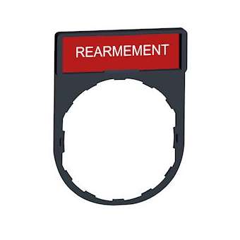 Harmony - porte-étiquette 30x40 + étiquette 'REARMEMENT' 8x27 - blanc/rouge|Schneider Electric-SCHZBY2123