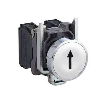 Harmony XB4 - bouton poussoir impulsion - D22 - marqué - blanc - 1F - vis étrie|Schneider Electric-SCHXB4BA3341