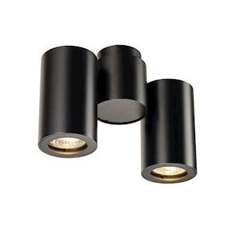 ENOLA B, spot double, applique et plafonnier, noir, GU10, max. 2x50W|SLV-DC5151830