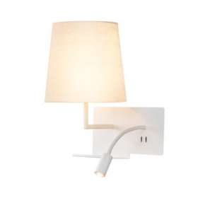 SOMNILA FLEX, applique int. liseuse, gauche, blanc, LED 3W, 3000K, avec port USB|SLV-DC51003459