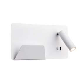 SOMNILA SPOT, applique int. liseuse, gauche, blanc, LED 13W 3000K, avec port USB|SLV-DC51003457