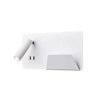 SOMNILA SPOT, applique int. liseuse, droite, blanc, LED 13W 3000K, avec port USB|SLV-DC51003458