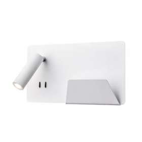 SOMNILA SPOT, applique int. liseuse, droite, blanc, LED 13W 3000K, avec port USB|SLV-DC51003458