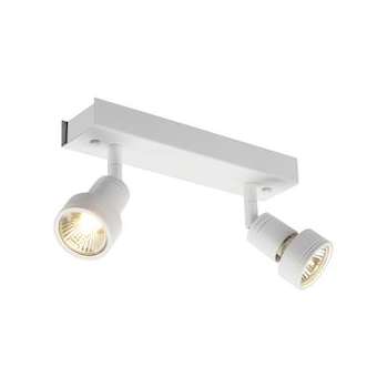 PURI, plafonnier, blanc mat, double, GU10, max. 2x50W, anneau déco inclus|SLV-DC5147371