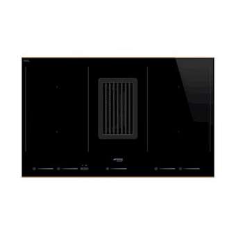Table induction avec hotte intégrée 'Dolce Stil Novo' - 80 cm - 4 foyers|Smeg france-SMFHOBD682R1