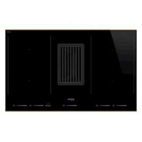 Table induction avec hotte intégrée 'Dolce Stil Novo' - 80 cm - 4 foyers|Smeg france-SMFHOBD682R1
