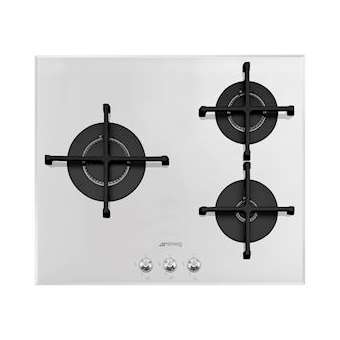 Table gaz 'Linéa' - 60 cm - plan en verre 8 mm biseauté|Smeg france-SMFPV163B2