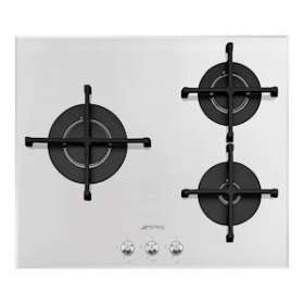 Table gaz 'Linéa' - 60 cm - plan en verre 8 mm biseauté|Smeg france-SMFPV163B2