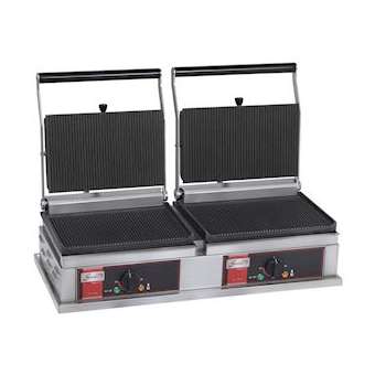 GRILL PANINI DOUBLE - GRAND MODELE - 4 PLAQUES RAINUREES|Sofraca-SFCPGM2