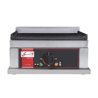 PLAQUE HAMBURGERS - ELECTRIQUES FONTE - SIMPLE - RAINUREE|Sofraca-SFCPHF1R