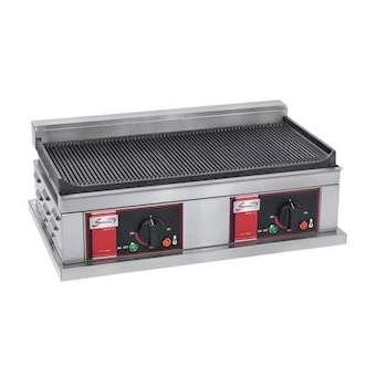 PLAQUE HAMBURGERS - ELECTRIQUES FONTE - DOUBLE - RAINUREE|Sofraca-SFCPHF2R