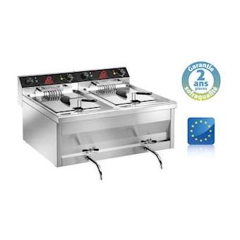 Friteuse 2 bacs 2x12l à poser|Sofraca-SFC92214