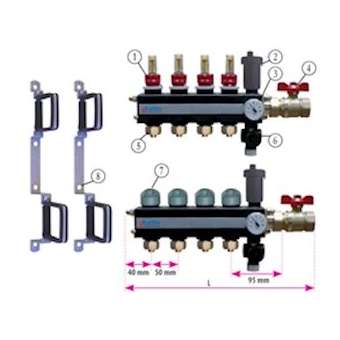 COLLECTEUR COMPLET 4 DEP MS RACC HORIZ|Tec control-TETCOLLMSH4