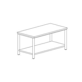 Table centrale avec étagère basse gamme 600|Tecnox-TNXTE146-1