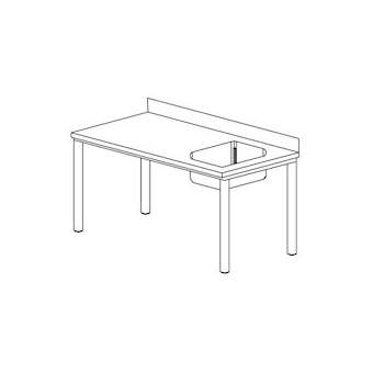 Table du chef gamme 600, bac à droite Dimensions (LxPxH) mm:1800x600x900|Tecnox-TNXTC1BD186-1