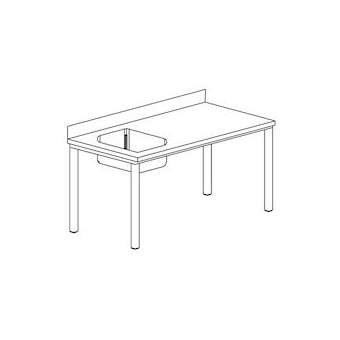 Table du chef gamme 600, bac à gauche Dimensions (LxPxH) mm:1800x600x900|Tecnox-TNXTC1BG186-1
