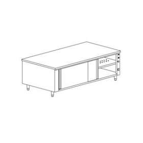 Meuble chauffant central avec 2 portes coulissantes gamme 600|Tecnox-TNXMRC166-1