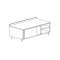 Meuble de rangement adossé avec 2 portes coulissantes gamme 600