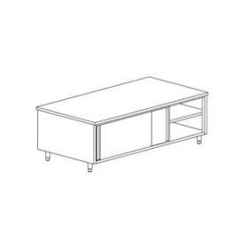 Meuble de rangement central avec 2 portes coulissantes gamme 600|Tecnox-TNXMR166-1