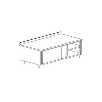 Meuble de rangement adossé avec 2 portes coulissantes gamme 600|Tecnox-TNXMRD166-1