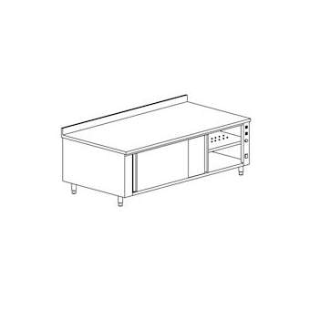 Meuble chauffant avec 2 portes coulissantes gamme 600|Tecnox-TNXMRDC146-1