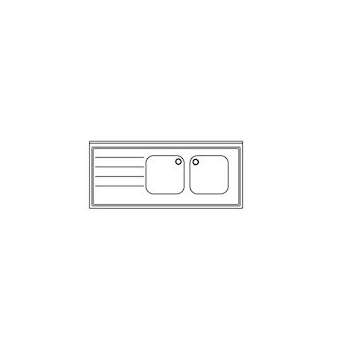 Plonge 2 bacs avec égouttoir à gauche gamme 600|Tecnox-TNXPE2BD146-1