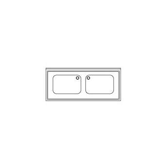 Plonge 2 bacs gamme 600, Dimensions (LxPxH) mm: 1200x600x900|Tecnox-TNXPE2BCS126-1