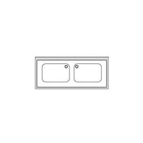 Plonge 2 bacs gamme 600, Dimensions (LxPxH) mm: 1200x600x900|Tecnox-TNXPE2BCS126-1
