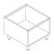 Soubassement, 800x700x650. Carrosserie en acier inox.
