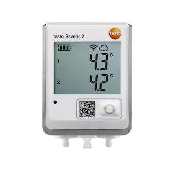 testo Saveris 2-T2 Enregistreur WiFi avec écran et 2 raccords pour sondes CTN|Testo-TSO05722032