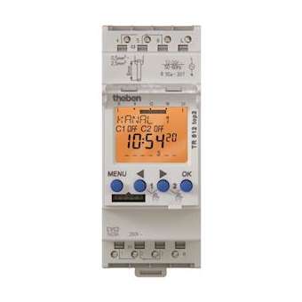Interrupteur horaire digital 24h 7j 2module 2 c 12 à 24v uc|Theben-THB6124100