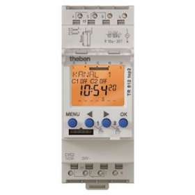 Interrupteur horaire digital 24h 7j 2module 2 c 12 à 24v uc|Theben-THB6124100