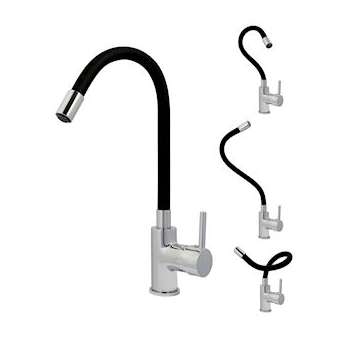 MIT. EVIER BEC HAUT MODULABLE KOME NOIR|Thewa-TWAKOM1N