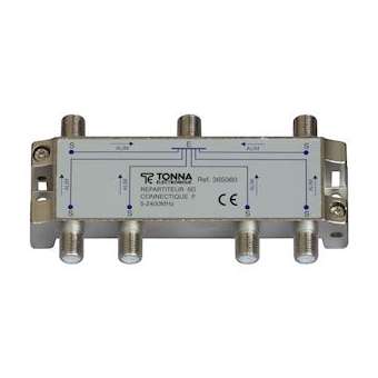 Répartiteur 6 voies symétriques 'F' - 18 dB - 5/2400 MHz|Tonna-TOQ365060