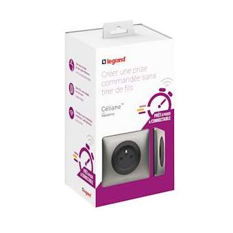 Prêt à poser Céliane créer une prise commandée - prise + commande - graphite|Legrand-LEG067624