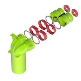 Kit raccordement 90DEG Air Excellent AE48C D125mm|Ubbink-UBB188568