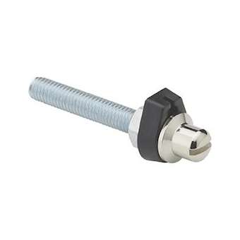 Lot de 2 bornes d'attache nickel mat D5 x 40 mm, pour chaînette - évier grès|Valentin-VA200670000801