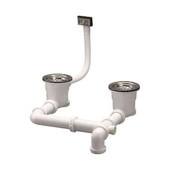 Equipement gain espace évier 2 cuves D90 mm, paniers inox D83mm,serrage 0/25 m|Valentin-VA239610000000