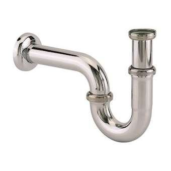 Siphon tube lavabo laiton chromé, réglable 150/200 mm, sortie D32 rosace D64mm|Valentin-VA217020000000