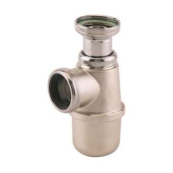 Siphon évier nickel, réglable, sortie D40, hauteur sous évier 135 à 185 mm|Valentin-VA236720000800